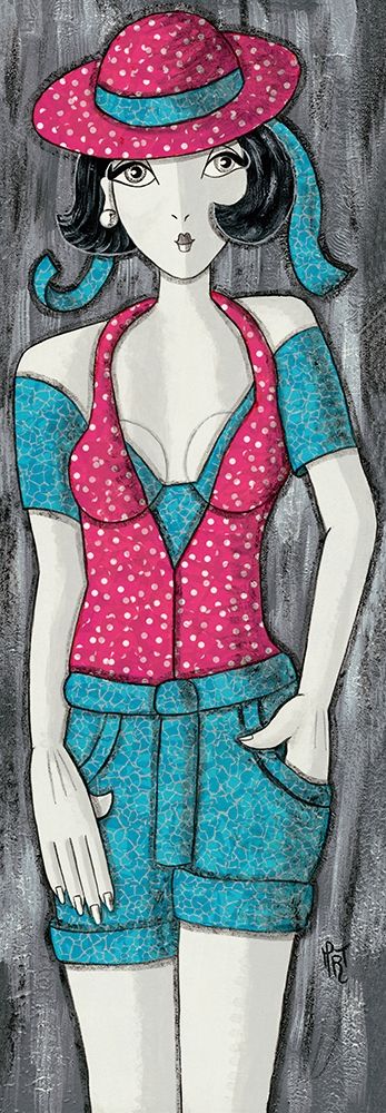 Short bleu chapeau rose art print by MIROTA for $57.95 CAD