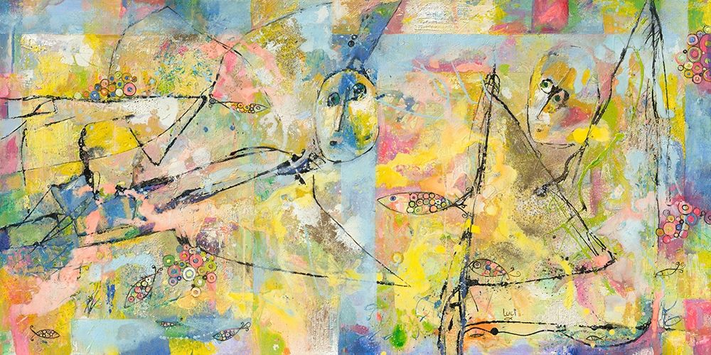 Fliegender und sitzender Engel art print by Luci for $57.95 CAD