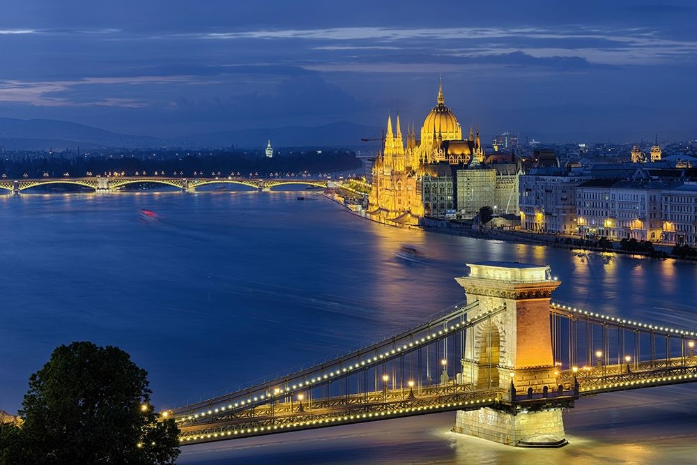 Budapest Kettenbrucke - Parlament art print by Rolf Fischer for $57.95 CAD