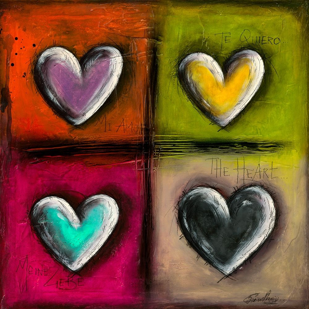 Coeurs en Couleurs I art print by Carine Mougin for $57.95 CAD