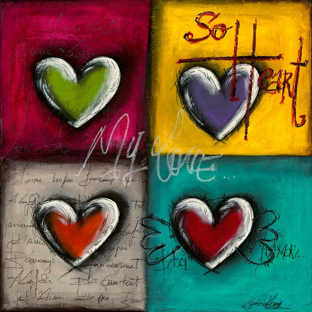 Coeurs en Couleurs II art print by Carine Mougin for $57.95 CAD