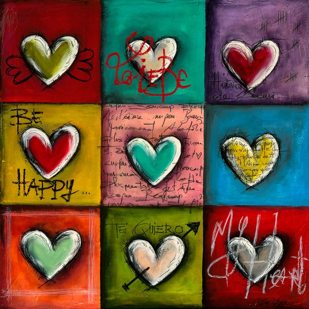 Coeurs en Couleurs III art print by Carine Mougin for $57.95 CAD