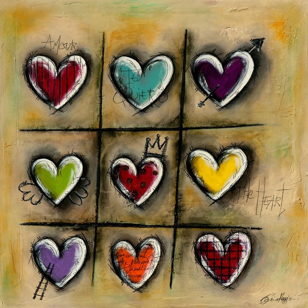 Colored Hearts II art print by Carine Mougin for $57.95 CAD