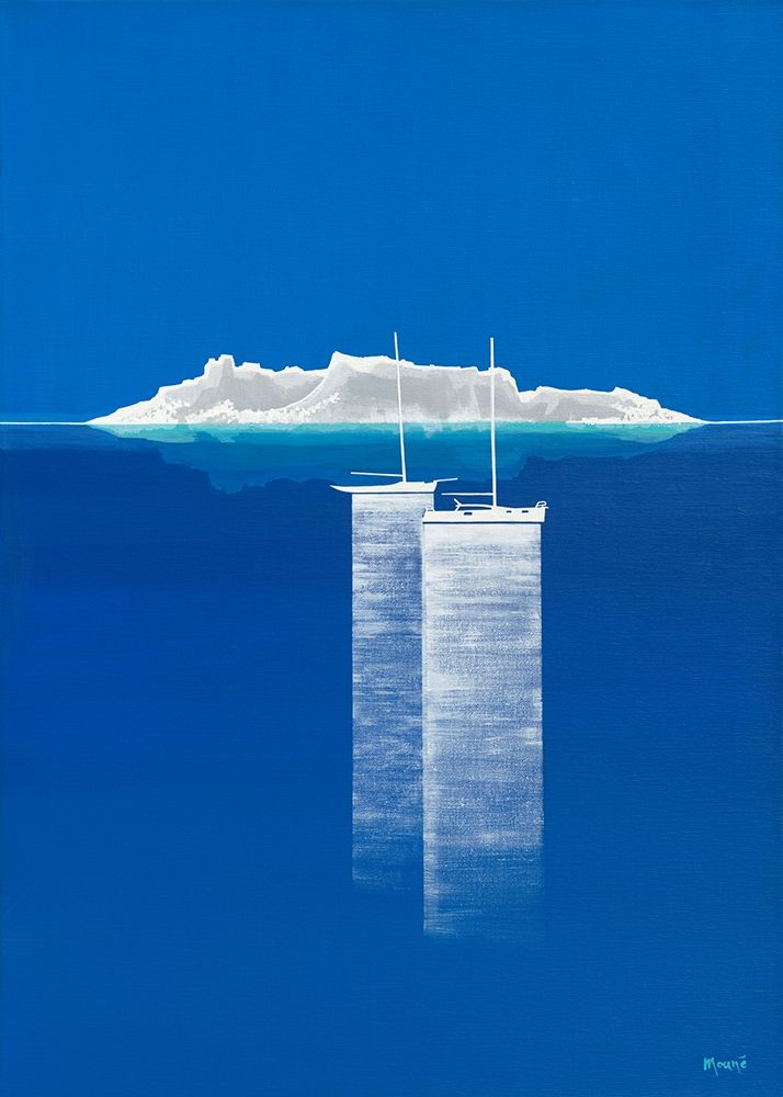 Bateaux bleus art print by Pierre Moune for $57.95 CAD