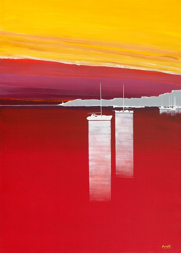 Bateaux rouges art print by Pierre Moune for $57.95 CAD