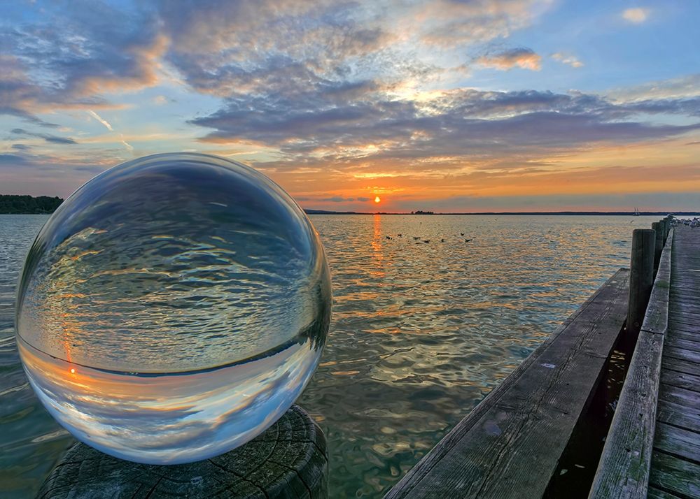 Kugelwelt Sonnenuntergang am See art print by Rolf Fischer for $57.95 CAD