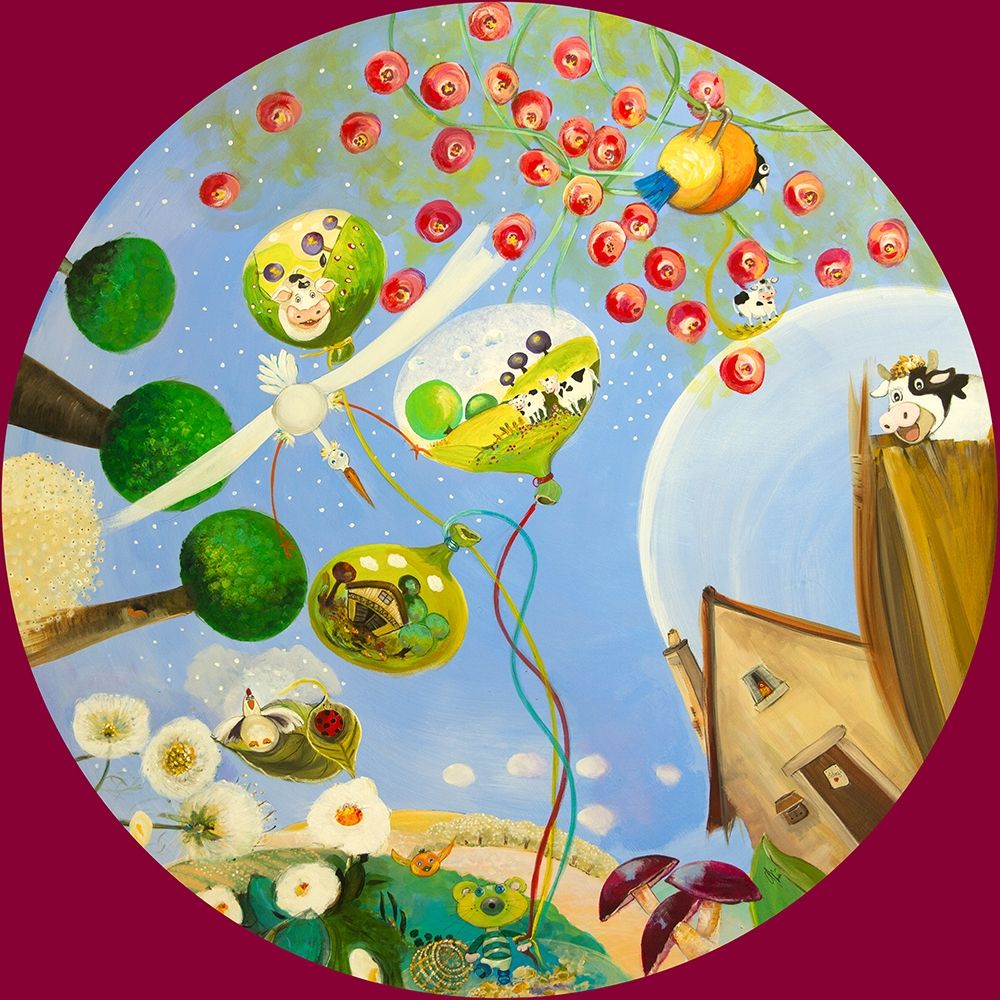 Des vaches en bulles art print by Genevieve Naudin for $57.95 CAD