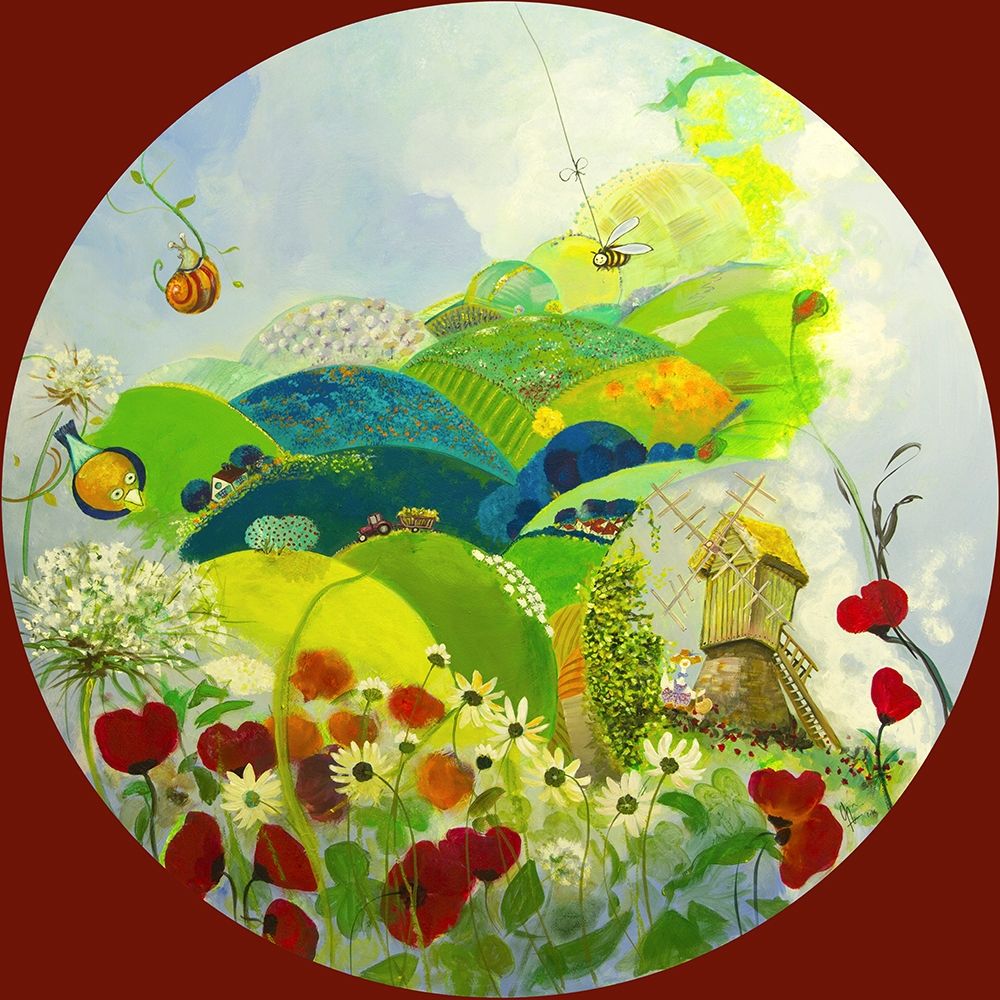 Que la campagne est ronde ! art print by Genevieve Naudin for $57.95 CAD