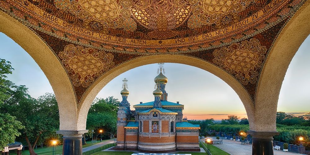 Mathildenhohe Darmstadt Russische Kapelle art print by Rolf Fischer for $57.95 CAD
