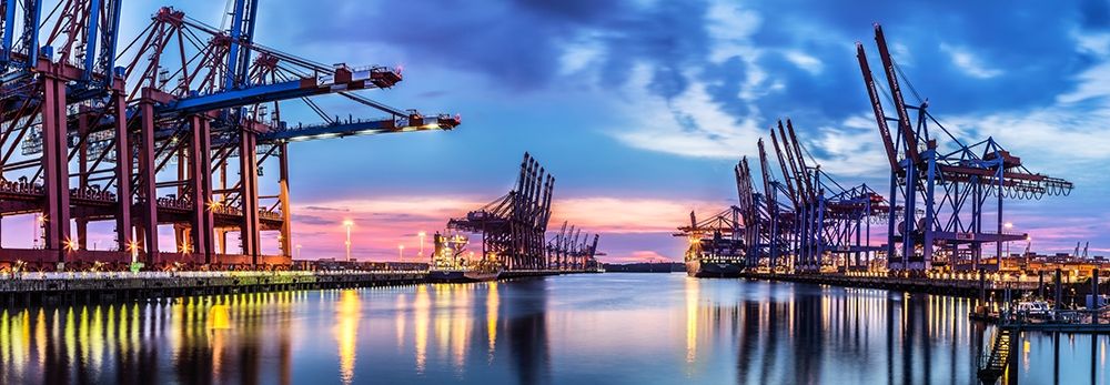 Hamburg Harbour art print by Ronin for $57.95 CAD