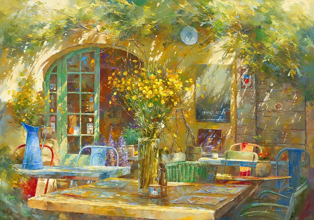 Terrasse - Le petit cafe art print by Johan Messely for $57.95 CAD