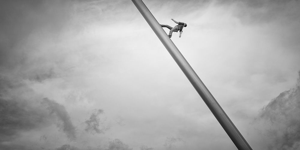 Man walking the Sky art print by Oliver Stein for $57.95 CAD